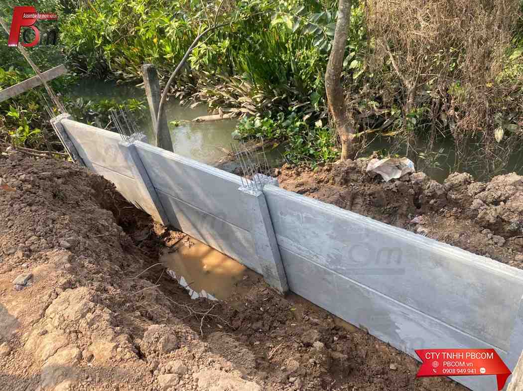 Thi công bờ kè chắn kênh bằng bê tông lắp ghép giúp tối ưu chi phí làm kè chống sạt lở