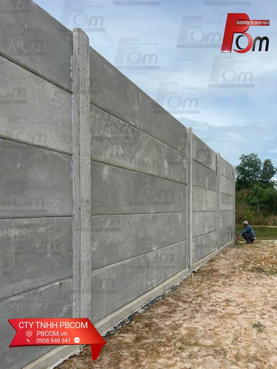 Tấm tường bê tông dự ứng lực giải pháp xây hàng rào cao