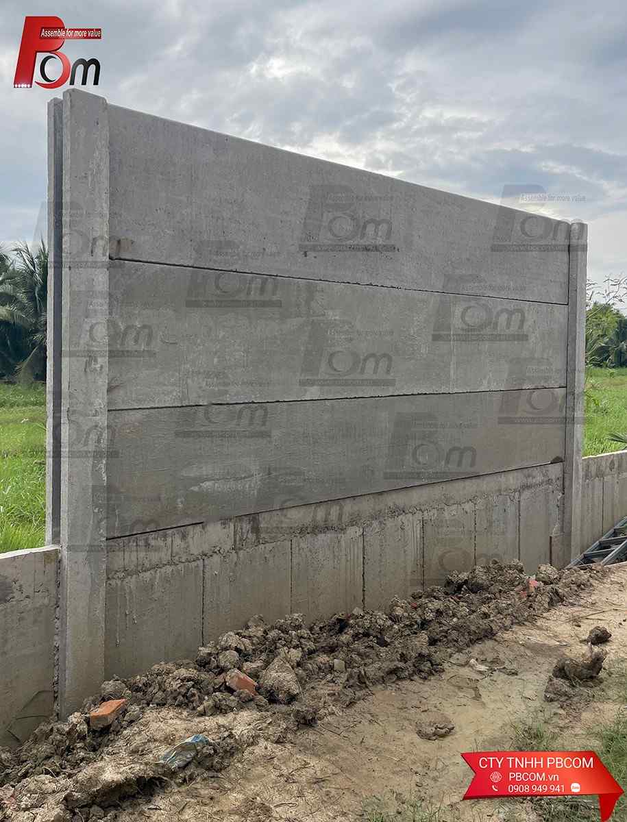 Hoàn thiện thi công tường chắn đất bằng tấm panel đúc sẵn PBCom tại Miền Tây