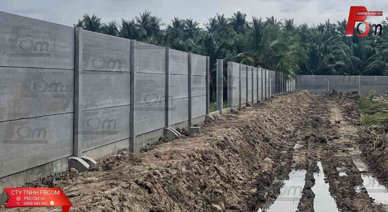 Hàng rào lắp ghép kết hợp kè chắn đất