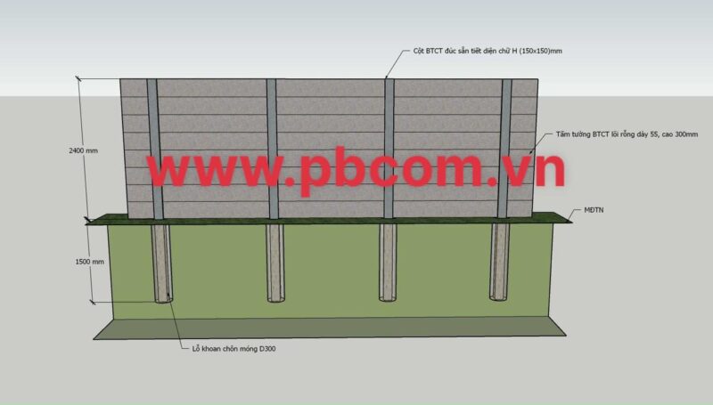 hàng rào bê tông lắp ghép