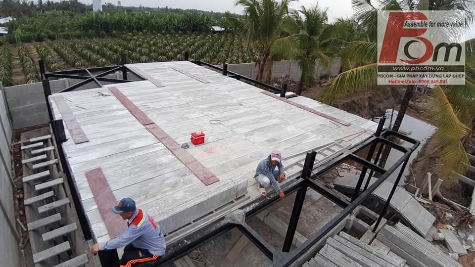 thi công bê tông lắp ghép tấm sàn bê tông dự ứng lực