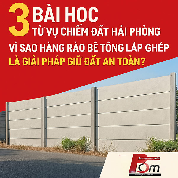 Hàng rào lắp ghép bê tông Pbcom – giải pháp hiện đại giữ đất đầu tư lâu dài