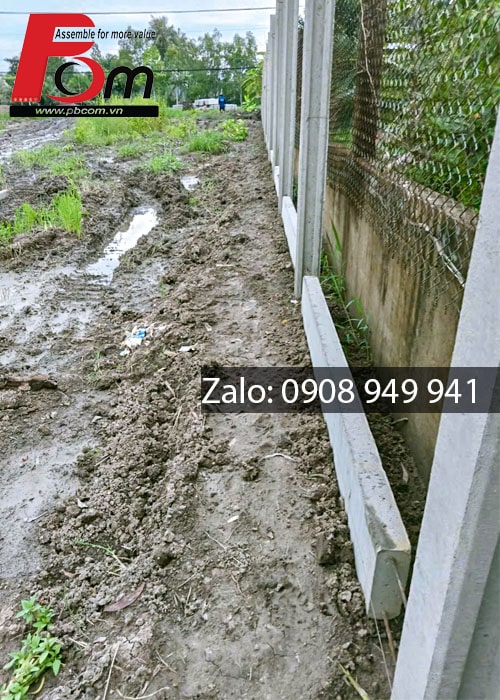 Giải pháp hàng rào bê tông cốt thép cao 3 mét ở Kiên Giang Công tác lắp đà kiềng đúc sẵn vào cột