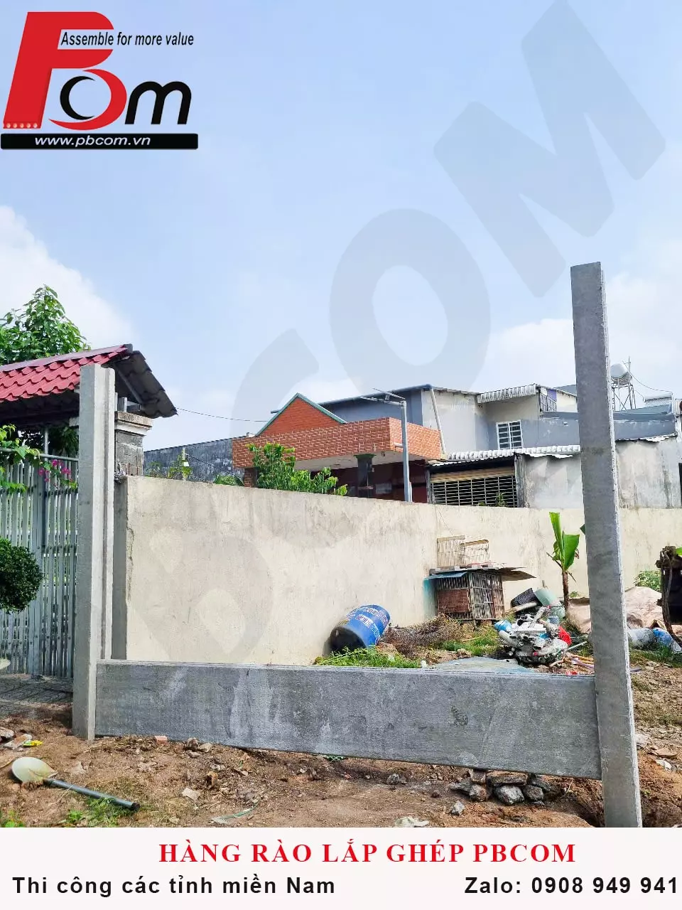Cấu Kiện Hàng Rào Lắp Ghép Tại Đồng Nai Cao 2m4 Có Gì ? Tấn tường lõi rỗng và cột chữ h