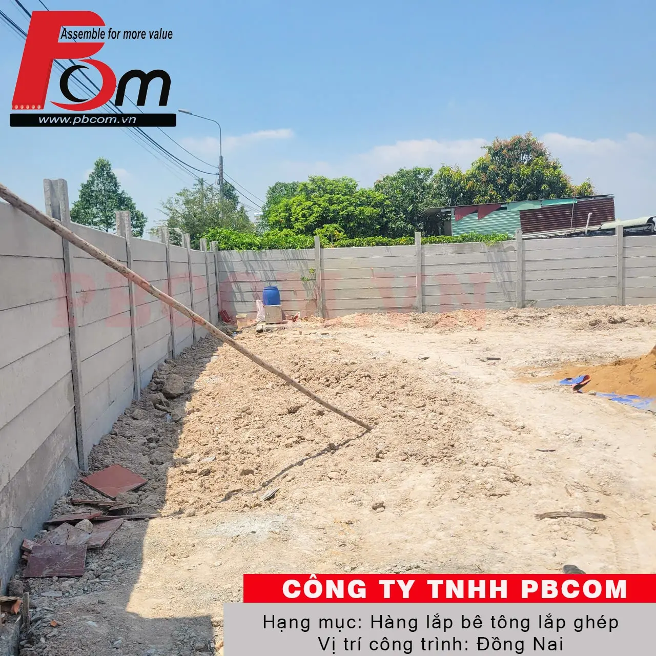 Hàng rào bê tông cốt thép PBCom
