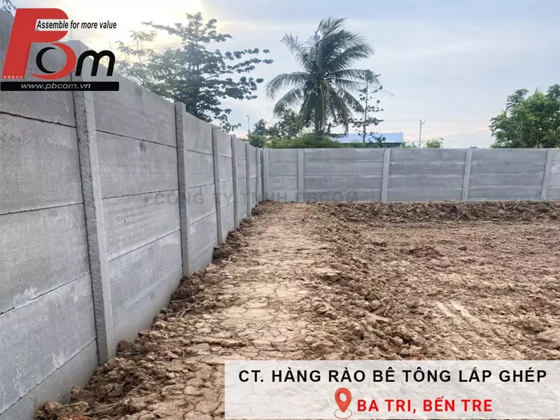 Hàng rào bê tông đúc sẵn lắp ghép Bến Tre