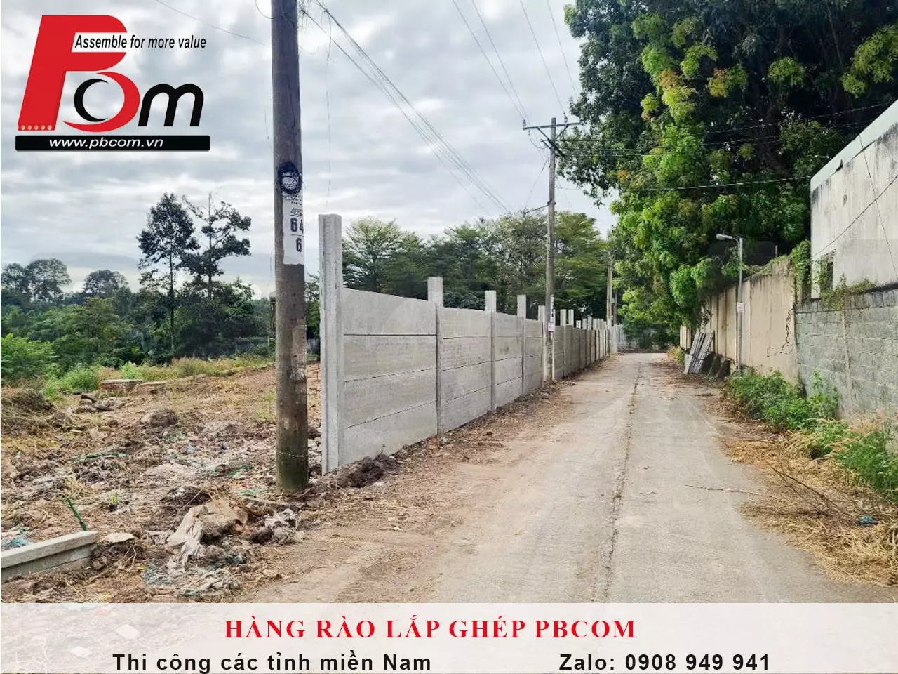 Cấu Kiện Hàng Rào Lắp Ghép Tại Đồng Nai Cao 2m4 Có Gì ? Hàng rào bê tông thi công với 4 tấm tường lõi rỗng