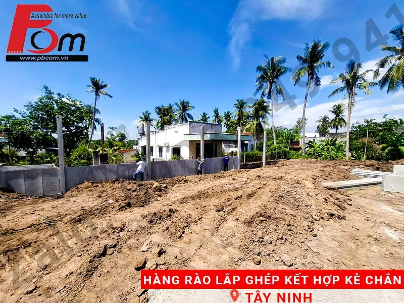 hàng rào lắp ghép kết hợp kè chắn đất tây ninh