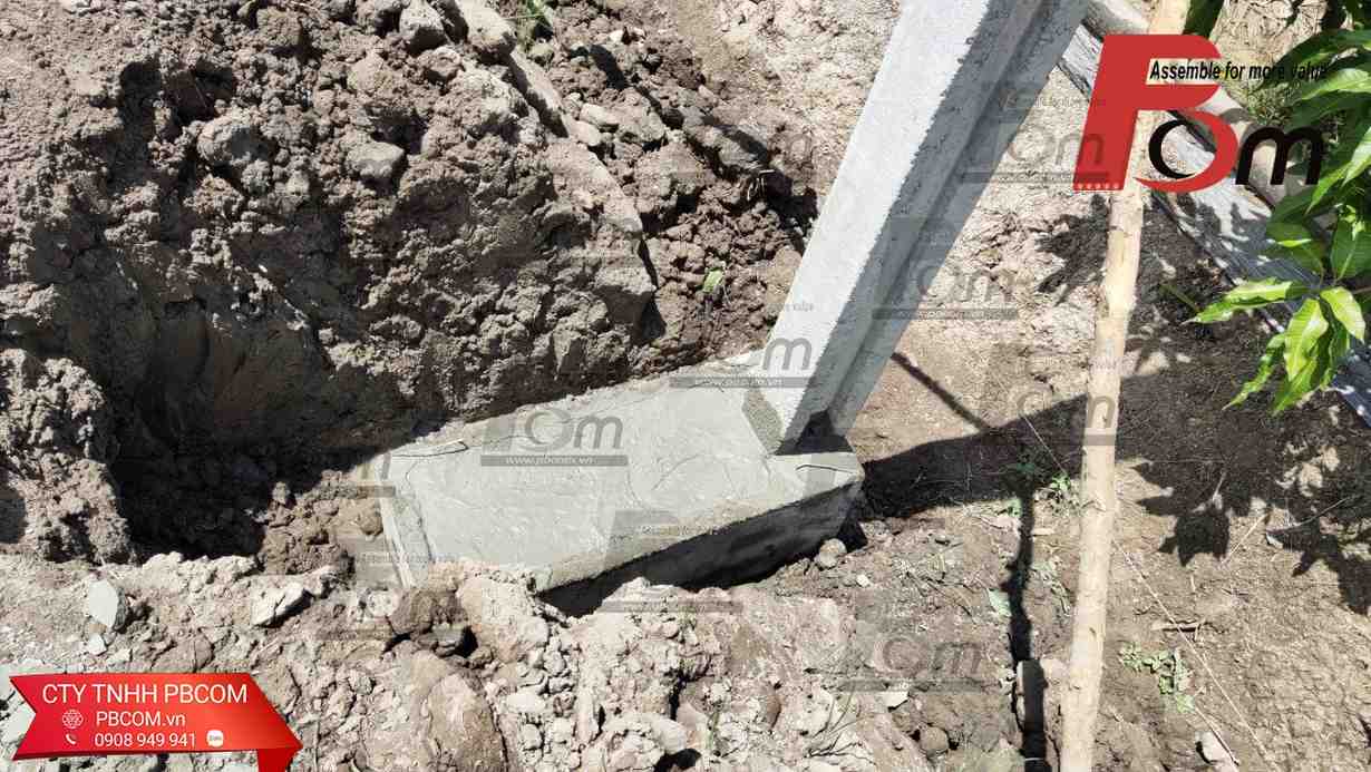 giải pháp móng hàng rào đất yếu