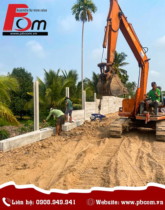 Thi công giải pháp hàng rào BTCT lắp ghép