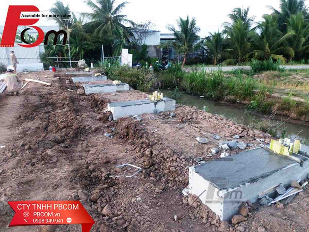 giải pháp móng hàng rào đất yếu