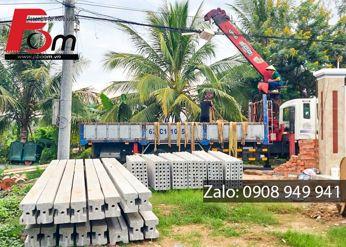 Công tác cận chuyển cấu kiện đến công trình 