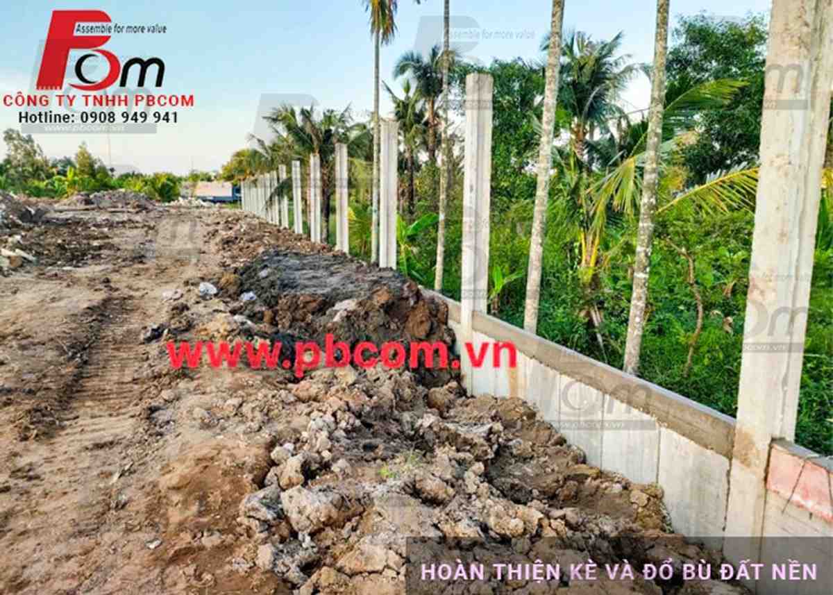 Tường chắn đất chữ L lắp ghép định hình bằng bê tông dự ứng lực PBCOM.