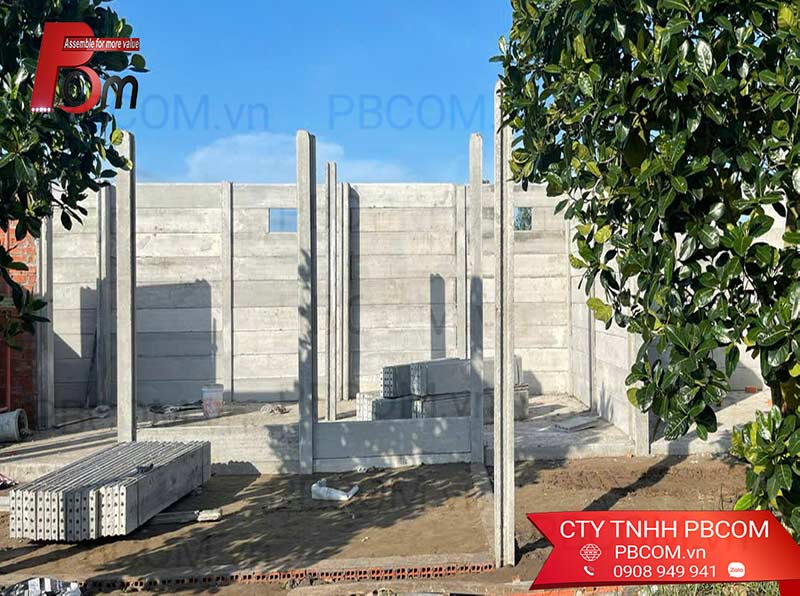 Xây nhà bê tông lắp ghép 